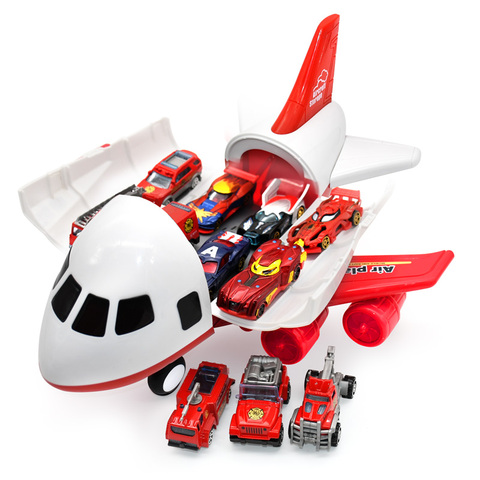 Piste de Simulation inertie pour enfants, avion de passagers grande taille, avion de transport aérien, stockage de jouets, voiture, camions, véhicules en alliage ► Photo 1/6