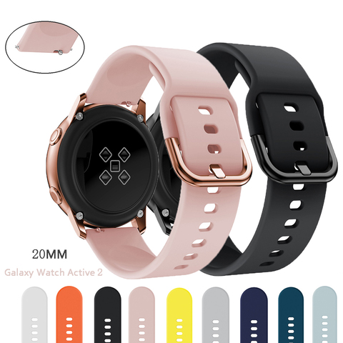 20mm bracelet de montre pour Samsung Galaxy montre Active 2/42mm/3 41mm/engrenage S2/Sport bracelet en silicone smartwatch bracelet Active2 40mm 44mm ► Photo 1/6