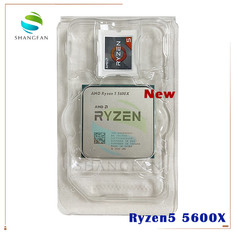 AMD – Ryzen 5 5600X R5 5600X, 3.7 GHz, Six cœurs, douze threads, 65W, processeur d'unité centrale L3 32M, prise 100-000000065, AM4, sans ventilateur, nouveau ► Photo 1/1