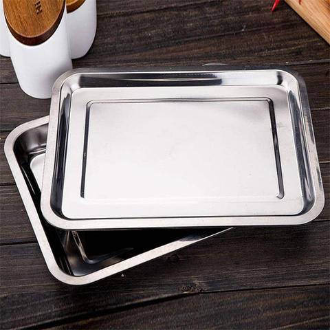 Acier inoxydable plaque de cuisson plaque de cuisson four plateau casseroles plats de cuisson gâteau biscuits Pizza cuisson Pan outil de cuisine ► Photo 1/6