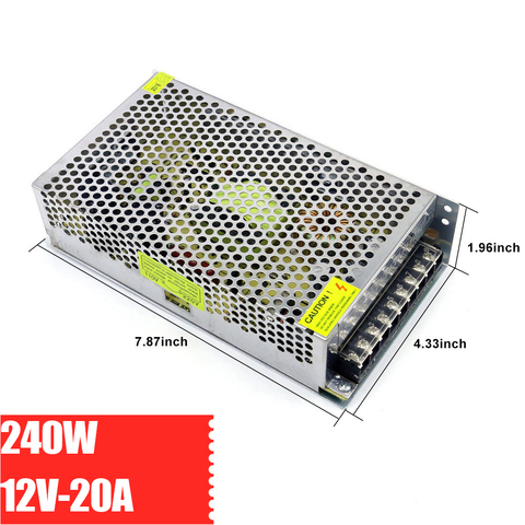 Alimentation de commutation AC à DC 240V à 12V, bouclier métallique, 20a, 240W, stabilisateur de tension, alimentation de laboratoire S-240-12 ► Photo 1/6