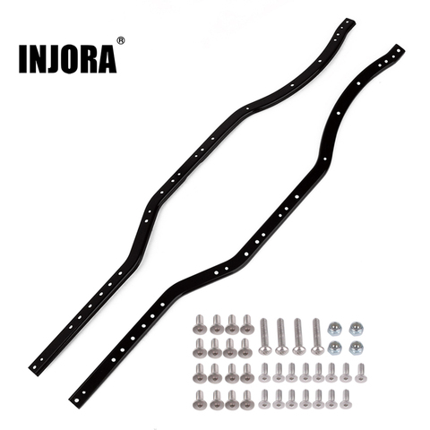 INJORA – châssis de cadre latéral en métal noir, 2 pièces, pour RC Crawler SCX10 et SCX10 II 90046 90047 ► Photo 1/6