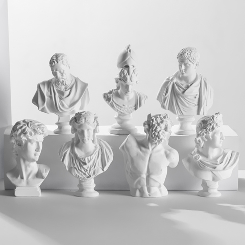 7CM Mini Figurine célébrités décor à la maison dessin pratique plâtre Statue célèbre Sculpture gypse buste Portraits mythologie grecque ► Photo 1/6