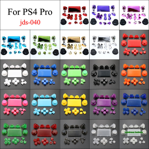 YuXi ensembles complets Chrome Dpad R1 R2 L1 L2 boutons pour Sony Dualshock 4 Pro mince JDS 040 JDS-040 contrôleur sans fil ► Photo 1/6