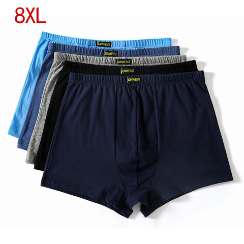 Boxer en coton pour hommes, sous-vêtements amples, taille haute, respirant, grandes tailles, 5xl, 6xl, 7xl, 8xl ► Photo 1/6