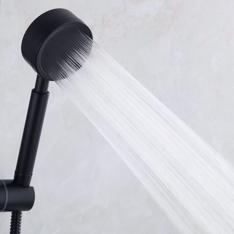 Pomme de douche noire en acier inoxydable haute pression pour salle de bain économie d'eau pluie brossé pomme de douche support de tuyau ensemble ► Photo 1/6