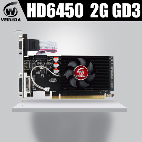 Veineda cartes graphiques HD6450 2GB DDR3 carte graphique vidéo haut de gamme jeu carte graphique HD6450 ► Photo 1/5