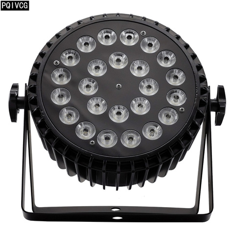 Lumière Led Par en aluminium 24x18w RGBWA UV 6-en-1 18w, éclairage plat de scène DMX512 DJ, prise d'aviation ► Photo 1/6