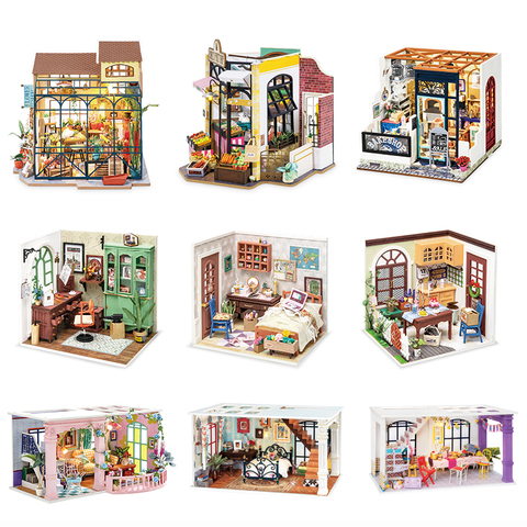 Robotime bricolage en bois Miniature maison de poupée jouets pour enfants femmes ► Photo 1/6