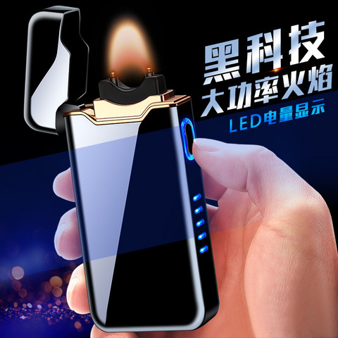 2022 nouveau allumage Arc électronique USB électrique flamme briquet métal cadeau AI Charge Protection cigare briquets ► Photo 1/6