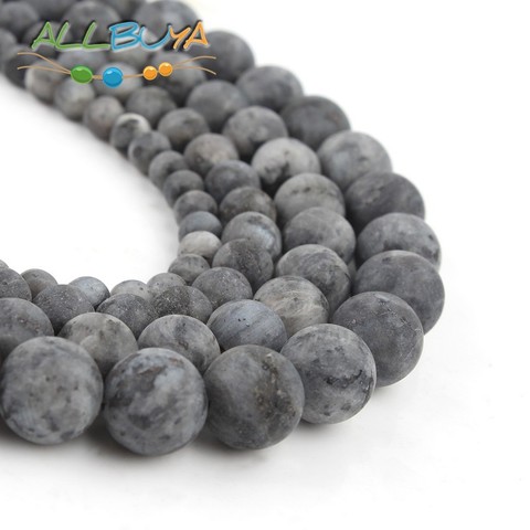 4 6 8 10mm perles de pierre naturelle minéraux noirs mat Labradorite perles pour la fabrication de bijoux Bracelet à bricoler soi-même accessoires perles 15 pouces ► Photo 1/6