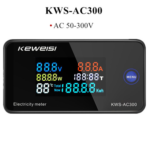 KWS-AC300 AC 50-300V voltmètre ammètre KWS compteur d'énergie LED AC wattmètre électrique avec fonction de réinitialisation 0-100A 40% de réduction ► Photo 1/6