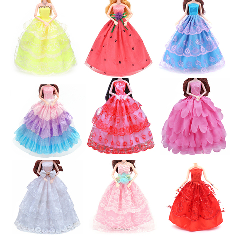 Mode princesse robes de mariée pour poupée à la main fête poupée vêtements robe cadeau bébé jouets pour les filles ► Photo 1/6