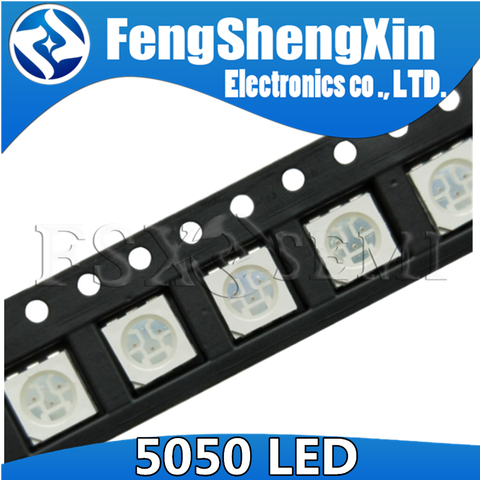 Ensemble de diodes électroluminescentes, ensemble de diodes électroluminescentes, LED clair, rouge, jaune, vert, blanc, bleu, 100 pièces, 5050 SMD ► Photo 1/2