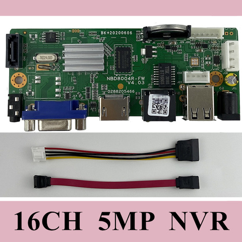 Enregistreur vidéo numérique en réseau NVR H265/H264, 16 canaux x 5mp, 1 câble SATA, détection de mouvement, ONVIF P2P, CMS XMEYE, sécurité ► Photo 1/6
