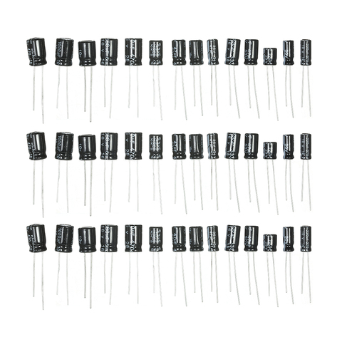 12 valeur 1uF-470uF Kit d'assortiment de condensateur électrolytique bricolage, 16V 25V 50V 1UF 2.2UF 3.3UF 4.7UF 10UF 22UF 33UF 47UF 100UF 220UF ► Photo 1/6