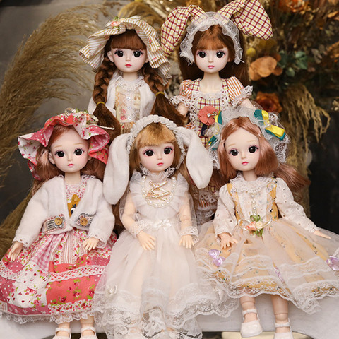 Nouveau 30cm 1/6 BJD poupée petite fille robe mignonne 21 amovible Joint poupée princesse beauté maquillage poupée mode robe bricolage jouet cadeau fille ► Photo 1/6