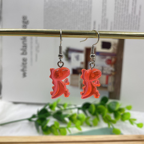 Dessin animé mignon résine boucles d'oreilles coloré Animal dinosaure qualité boucles d'oreilles pour filles femmes enfants cadeau d'anniversaire beaux bijoux ► Photo 1/6