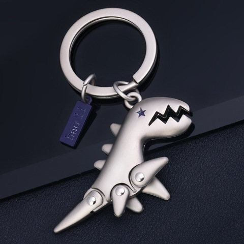 Porte-clés de sac en métal de haute qualité, pendentif de dinosaure dominateur noir, porte-clés amovible oeil d'étoile, meilleur cadeau S143 ► Photo 1/6