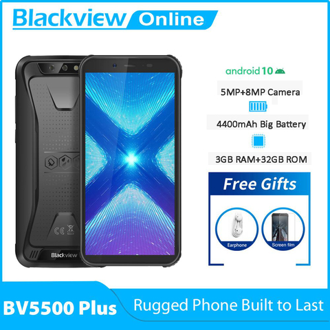 Blackview nouveau BV5500 Plus 3GB + 32GB Android 10.0 IP68 étanche robuste Smartphone 5.5 ''plein écran 4400mAh 4G téléphone portable ► Photo 1/6