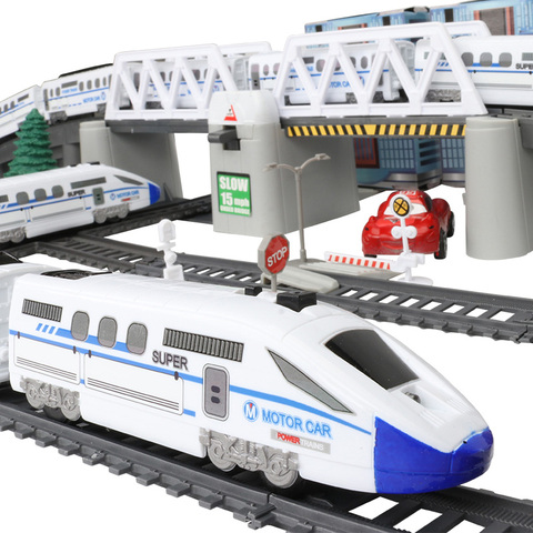 Nouveaux enfants Rc Trains modèle ensemble de Train électrique Trains ensemble de Train pour enfants jouet de Train électrique à grande vitesse jouets de chemin de fer pour les enfants ► Photo 1/6