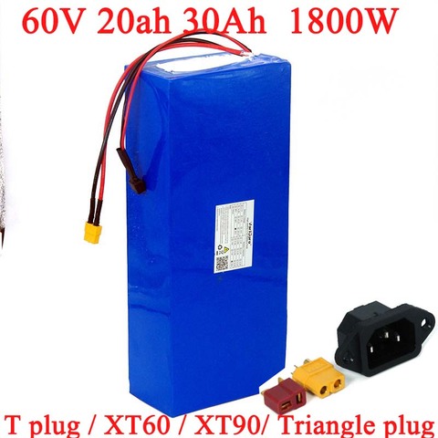 E-bike batterie 60V 20ah 30ah 18650 li-ion batterie pack 750W 1500W 1800W BMS haute puissance protection 30A sortie vélo kit de conversion ► Photo 1/6