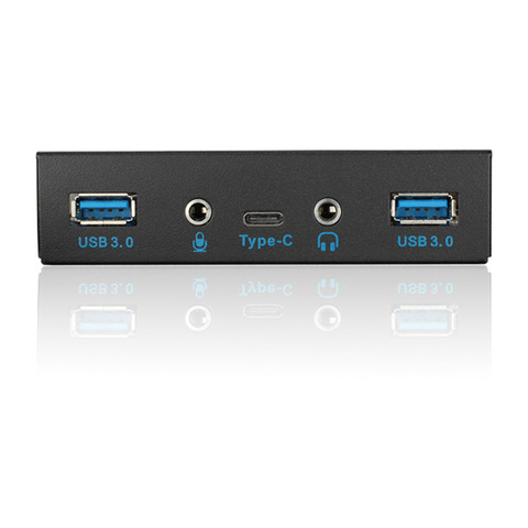 Support USB 3.1 Gen 1 Type C + 2 ports Hub USB 3.0, panneau avant avec prise micro Audio HD pour ordinateur de bureau, 3.5 pouces ► Photo 1/5