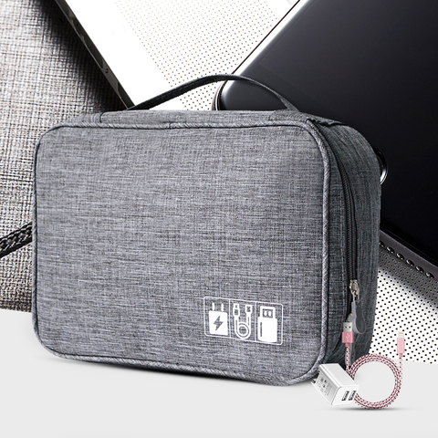 Câble sac de rangement chargeur fil électronique organisateur numérique Gadget pochette trousse cosmétique étui placard garde-robe accessoires fournitures ► Photo 1/6