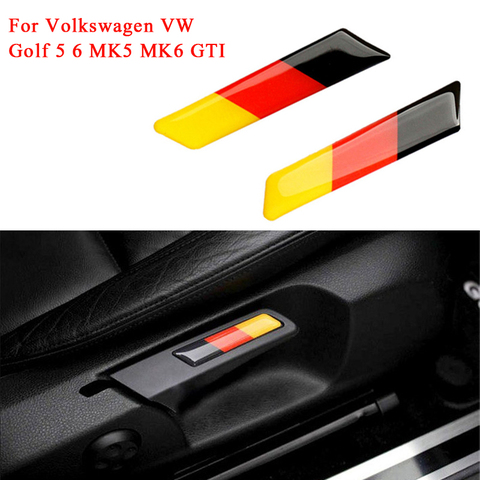 2 Pièces 3D Allemagne Drapeau Emblème Ascenseur Clé Poignée Siège Insert Revêtement D'habillage Pour Volkswagen VW Golf 5 6 MK5 MK6 GTI Style DE VOITURE ► Photo 1/5