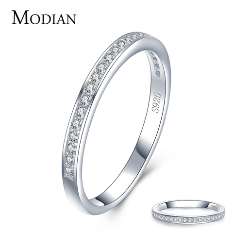 Modian classique Simple 100% 925 en argent Sterling breloque AAA zircone bagues pour les femmes de mariage fiançailles déclaration bijoux ► Photo 1/5