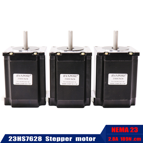 Livraison gratuite 3 pcs 23hs7628 Stepper Moteur 3 pcs Nema 23 270 oz. en = 1.9NM unique arbre 3A 23HS8430 Médical L'automatisation Industrielle ► Photo 1/6