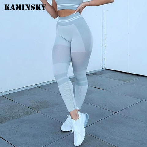 Kaminsky – Leggings taille haute sans couture pour femmes, pantalons de Fitness Push Up en Spandex 8%, Leggings de gymnastique pour filles ► Photo 1/6