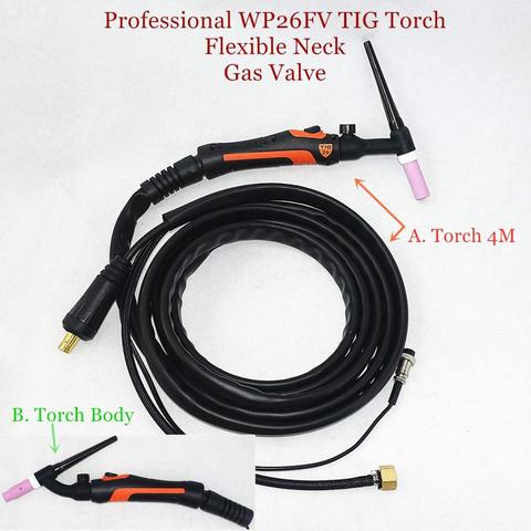 WP26FV TIG torche 200A soupape à gaz Flexible tungstène pistolet de soudage à l'arc WP26 Argon refroidi à l'air télécommande WP-26 TIG torche de soudage ► Photo 1/6