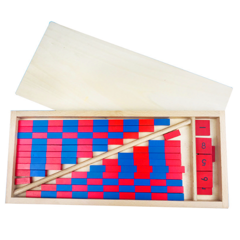 Bébé jouet numérique tiges Montessori mathématiques rouge et bleu tiges barre maths jouet apprentissage et éducation classique bois enfants jouets ► Photo 1/6