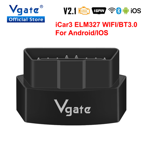 Vgate iCar3 ELM327 – outil de Diagnostic de voiture, lecteur de Code OBD2, wifi, Bluetooth, pour Android/IOS, version 327 V2.1 ► Photo 1/6