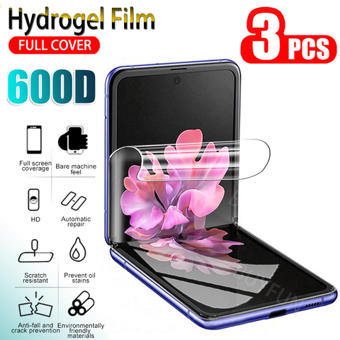 Protecteur d'écran en Hydrogel, 3 pièces, film de protection souple pour téléphone Samsung Galaxy Z Flip, pas du verre ► Photo 1/6