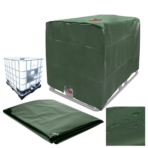 IBC Ton baril accessoires vert réservoir d'eau couverture 1000 litre conteneur feuille d'aluminium étanche à la poussière UV couverture 210D ► Photo 1/6