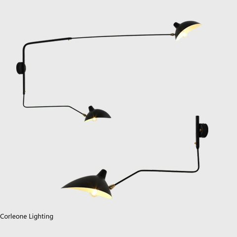 Nordique aube araignée Serge Mouille mur LED lumière rotative longue pôle lampes murales pour salon chambre décor applique luminaires ► Photo 1/6