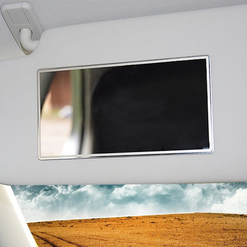 15*8CM conception pratique Auto voiture maquillage miroir universel voiture intérieur soleil-ombrage en acier inoxydable cosmétique miroir fournitures ► Photo 1/6