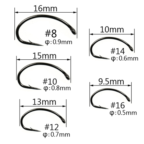 ICERIO-crochets de fixation pour 30 pièces, hampe, fourmi, Caddis, crevettes, pupe, larve, #8 #10 #12 #14 #16 ► Photo 1/5