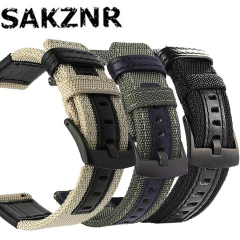 Cuir + Nylon Bracelet de montre pour Huawei montre GT 2 Pro Bracelet Bracelet intelligent pour Samsung Galaxy montre 3 45mm accessoires de montre ► Photo 1/6