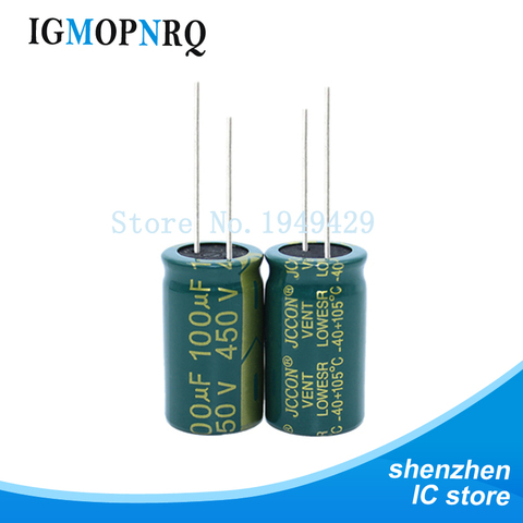 Condensateur électrolytique de haute qualité, 100 V, 450 UF, 18x30mm, 5 pièces ► Photo 1/1