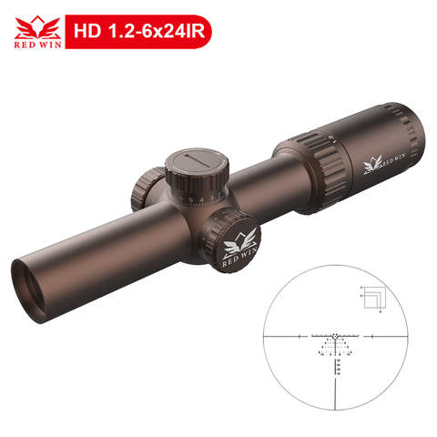 Tourelle rouge Win Zero Lock 1/2MOA réglable, réticule, maintien du vent, d'acquisition rapide, Kuiper HD 1.2 – 6x24IR AR15, portée compacte ► Photo 1/6