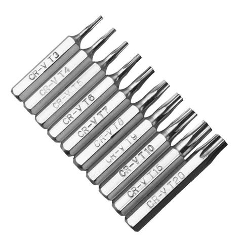 10 pièces CR-V Embouts Torx Ensemble T3 T4 T5 T6 T7 T8 T9 T10 T15 T20 Téléphone Portable Réparation Outils ► Photo 1/6