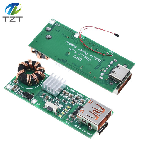 Circuit imprimé de Charge rapide PD Double sens QC4.0 QC3.0 3.7V à 5V 9V 4,5a 18W type-c USB Boost ► Photo 1/6