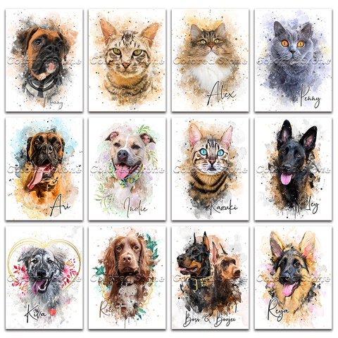 5D plein carré diamant peinture broderie point de croix chien chat bouledogue berger doberman 3D bricolage rond forage dessin mosaïque 446 ► Photo 1/6