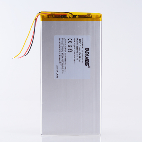 3 ligne 3285170 3.7V 6000MAH li-polymère batterie pour Prestigio grace 3101 4g 7 pouces 8 pouces 9 pouces 3285168 3085170 alldocube m5xs ► Photo 1/2