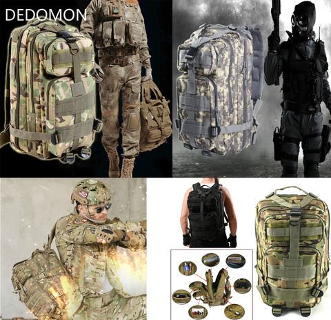 2017 3 P équipement tactique militaire pour extérieur Sac À Dos 30L ressorts ensachés Armée Sport sac à dos de voyage Camping Randonnée Trekking sac camouflage ► Photo 1/6