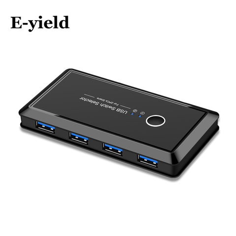 KVM commutateur USB 3.0 sélecteur de commutateur 2 ports pièces partage 4 périphériques USB 2.0 pour clavier souris Scanner imprimante Kvm commutateur Hub ► Photo 1/6