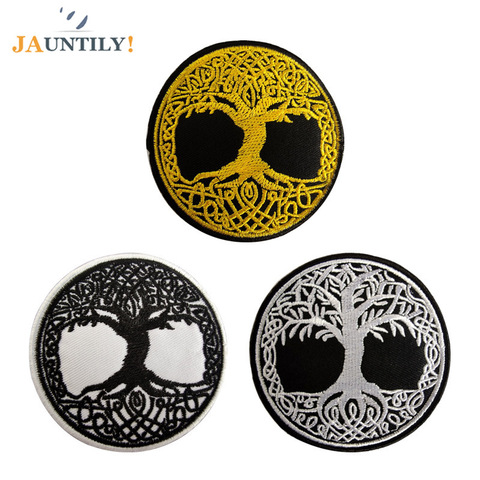 Badges brodés Yggdrasil l'arbre du monde, Patch rond gothique pour casquette sac de veste, accessoires de Patch DIY ► Photo 1/4